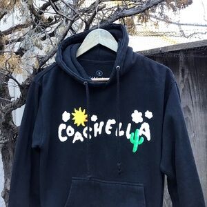 Coachella 2023 Festival Lineup Hoodie Black Graphic Pullover Small Bad Bunny